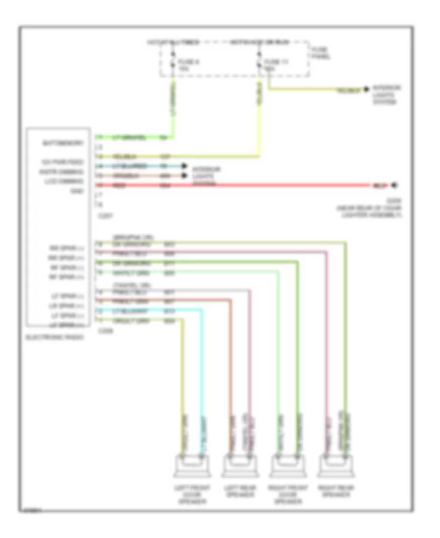 Radio Wiring Diagrams for Mercury Topaz GS 1992