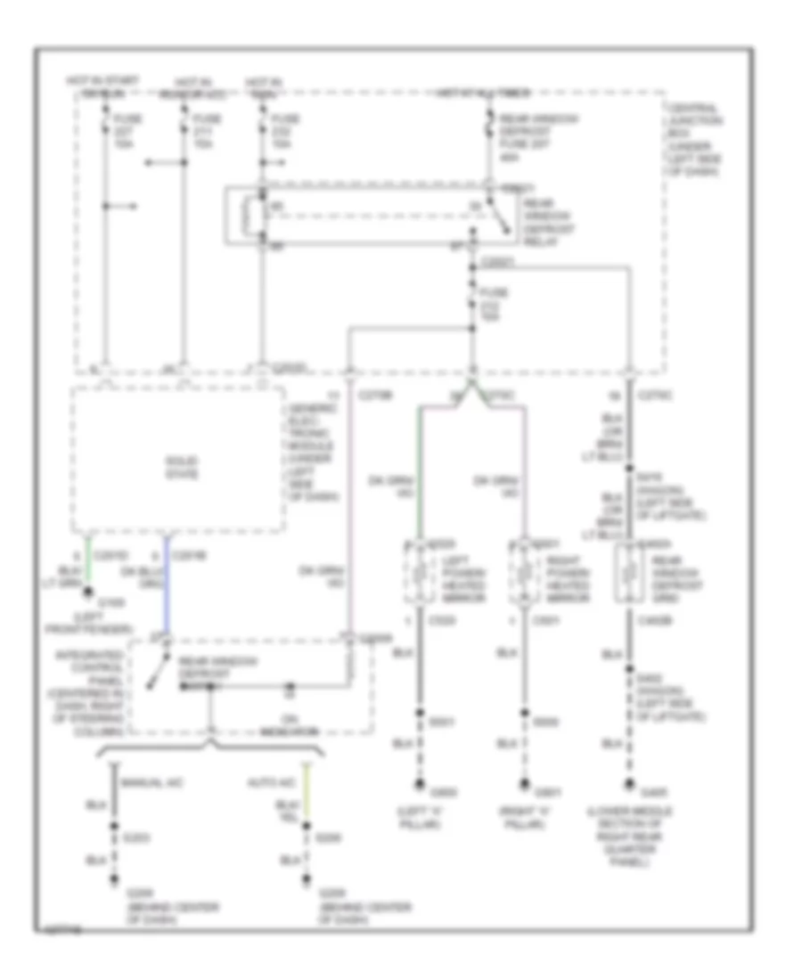 Defogger Wiring Diagram for Mercury Sable GS 2001