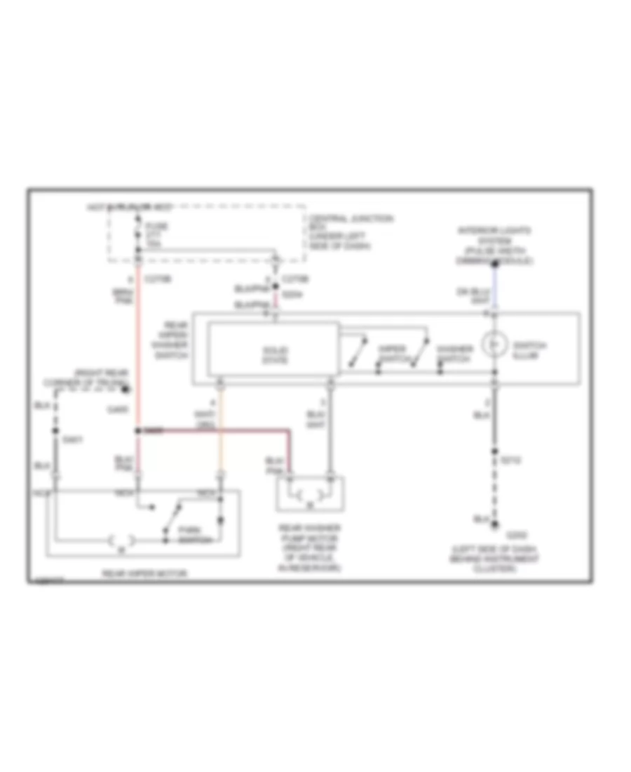 Rear WiperWasher Wiring Diagram for Mercury Sable GS 2001