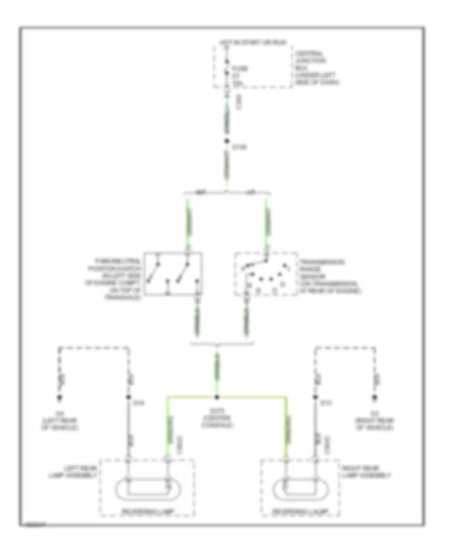 Back up Lamps Wiring Diagram for Mercury Cougar 2002