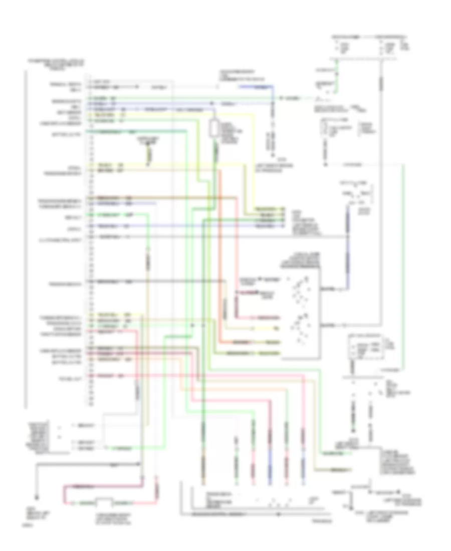 1.9L, Transmission Wiring Diagram for Mercury Tracer 1993