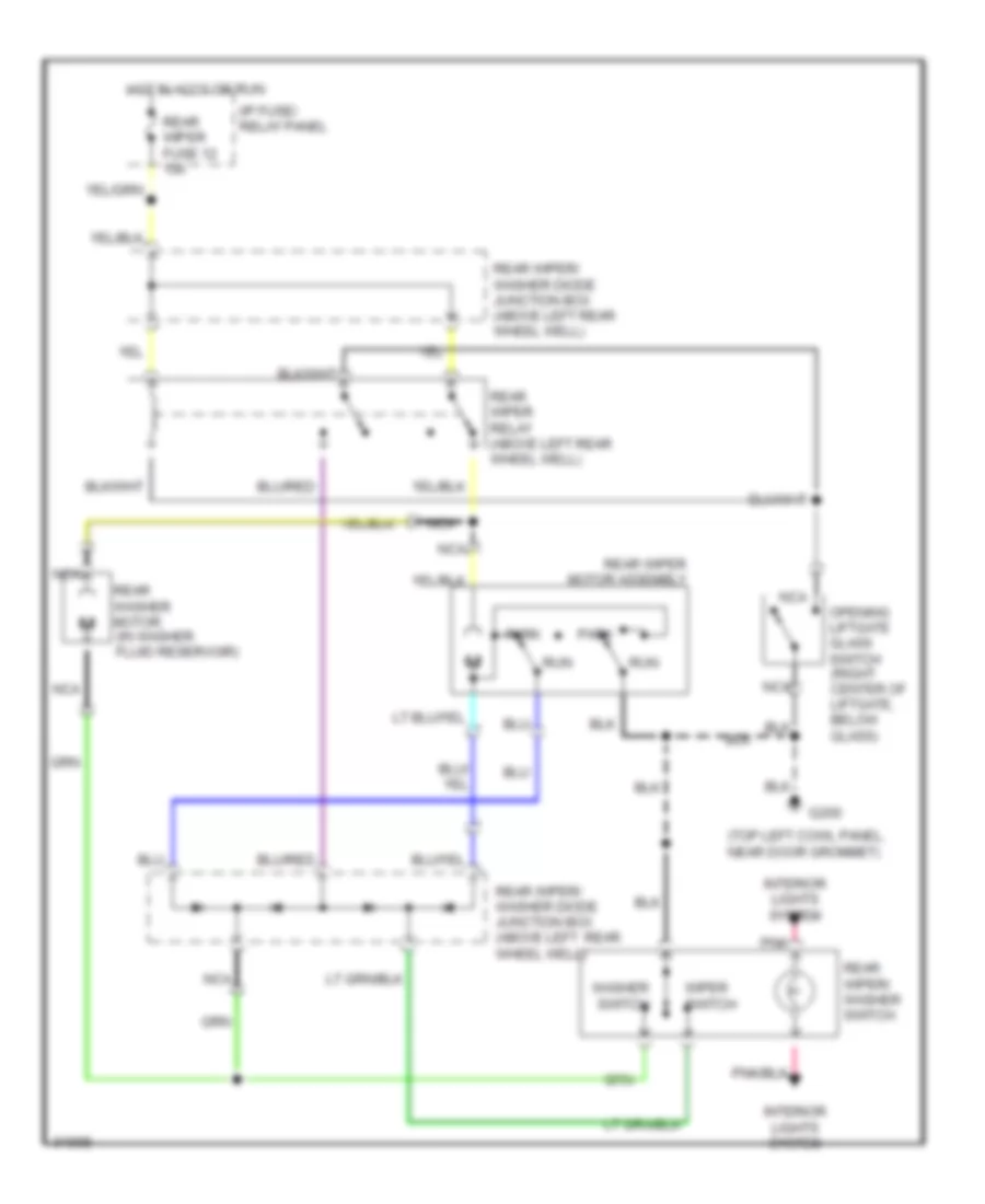 Электросхема заднего стеклоочистителя дворника и омывателя, С Подвижное Стекло Двери багажника для Mercury Villager GS 1993