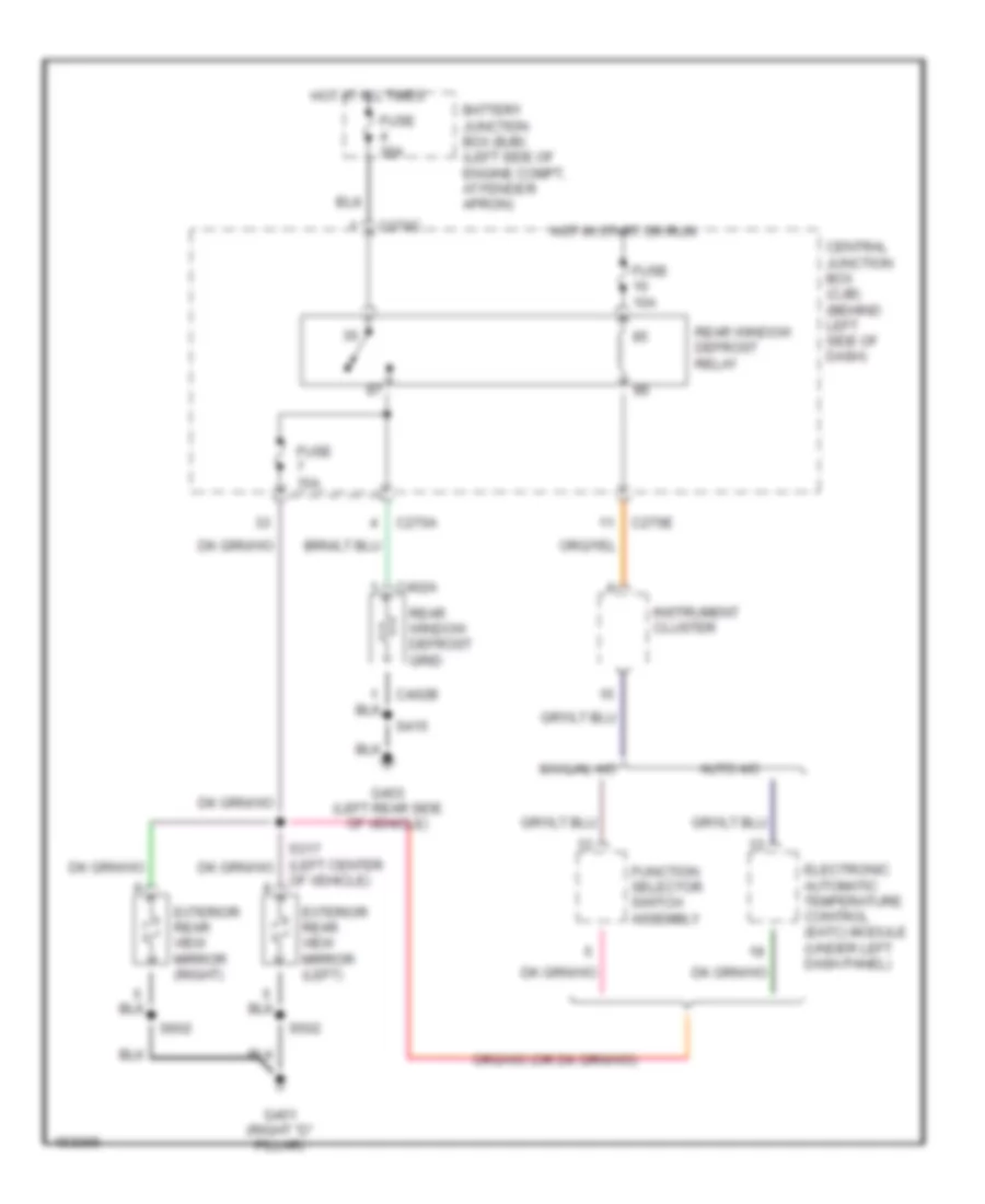 Defogger Wiring Diagram Late Production for Mercury Mountaineer 2002