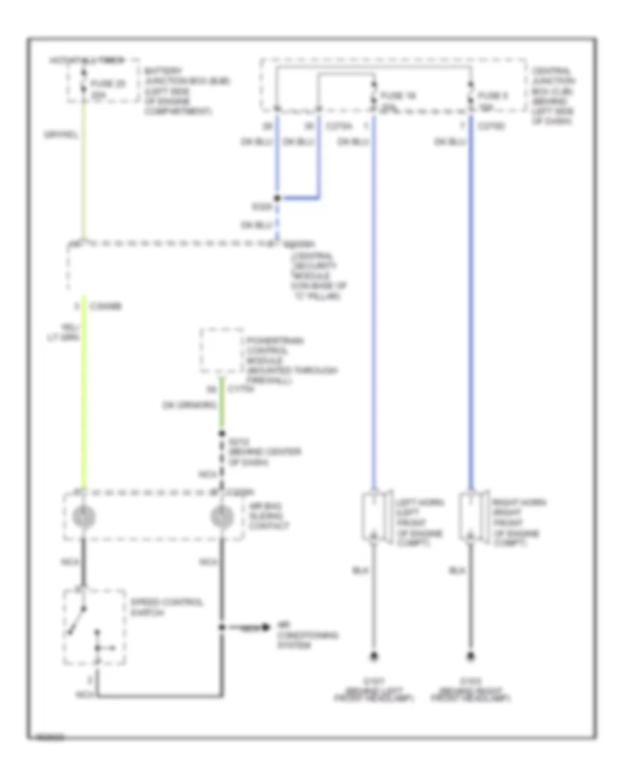 Horn Wiring Diagram Early Production for Mercury Mountaineer 2002