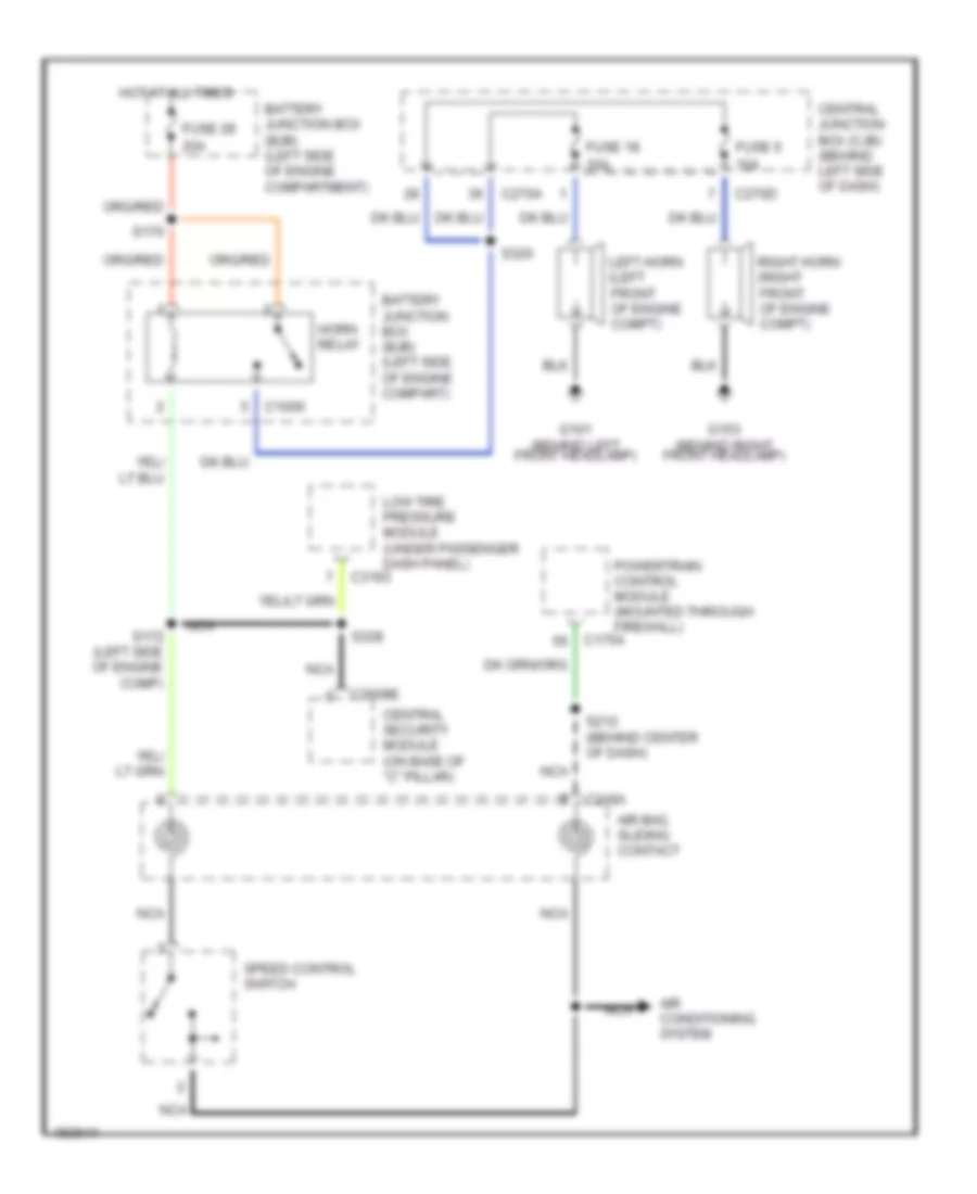 Horn Wiring Diagram Late Production for Mercury Mountaineer 2002