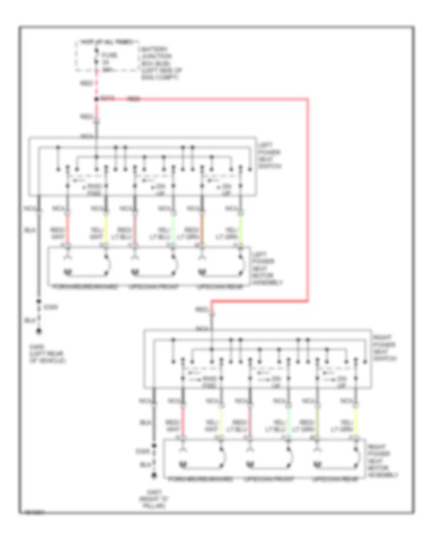 Power Seats Wiring Diagram, Early Production for Mercury Mountaineer 2002