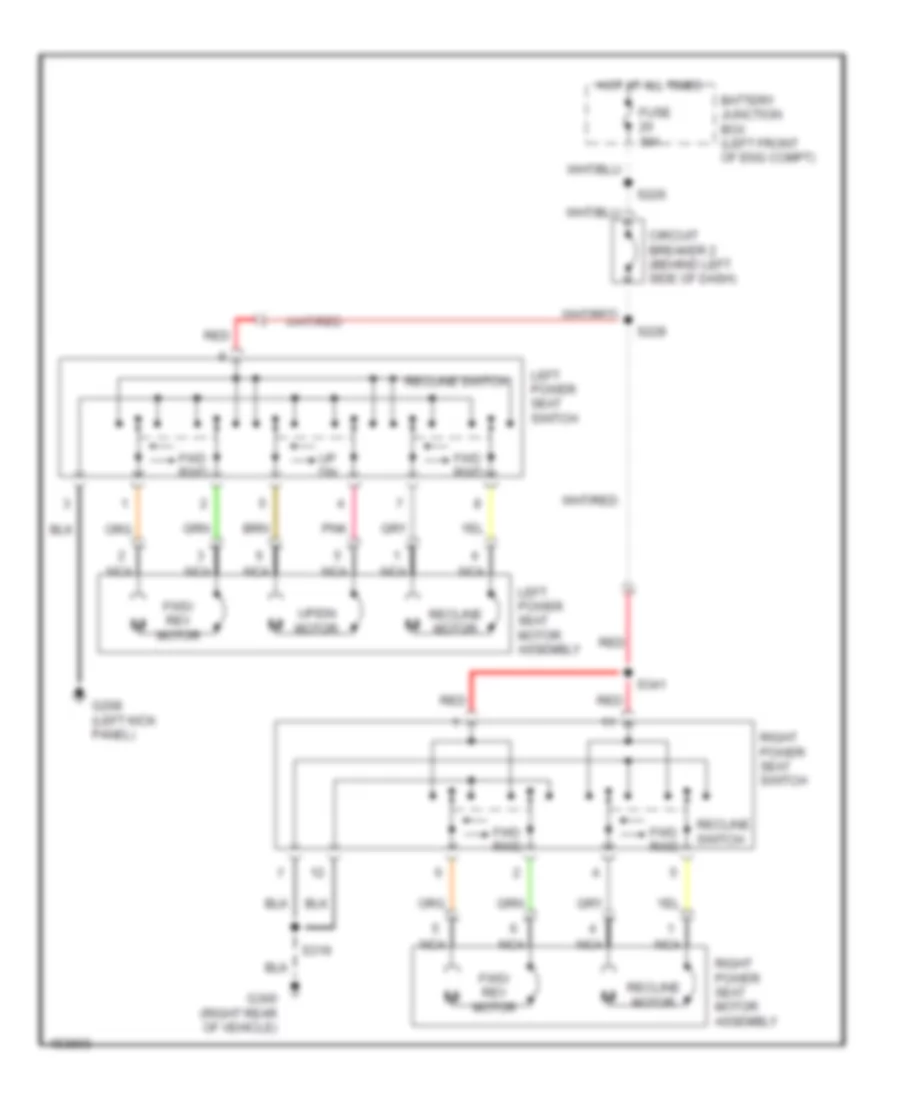 Power Seats Wiring Diagram for Mercury Villager 2002