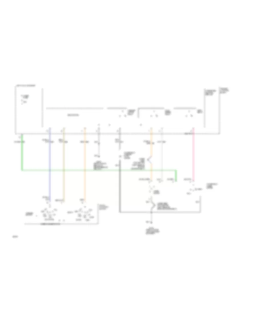 Электросхема стеклоочистителя, дворников и омывателя Интервала для Mercury Cougar XR7 1994