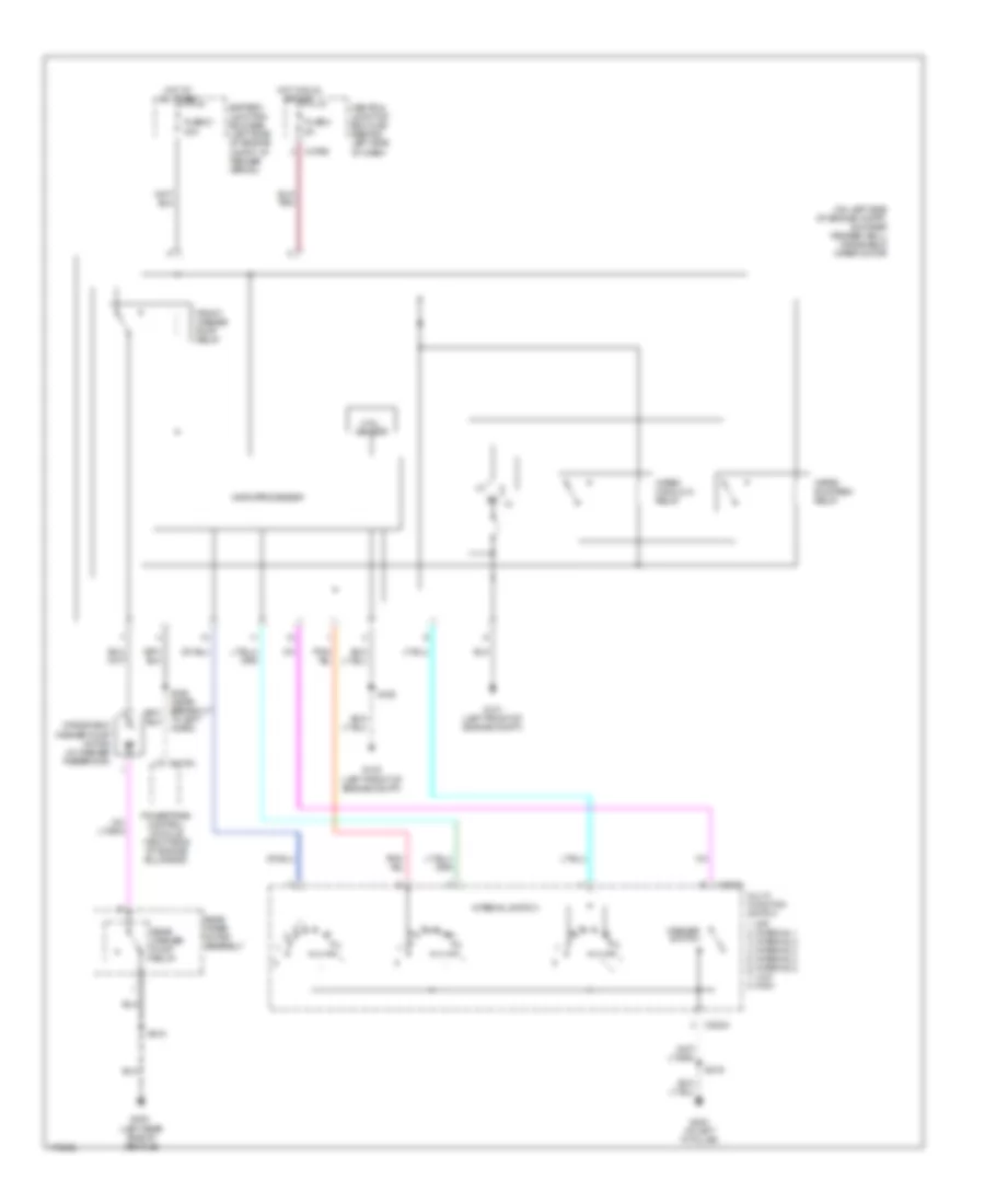 Электросхема передних стеклоочистителей дворников и омывателя лобового стекла для Mercury Mountaineer 2003