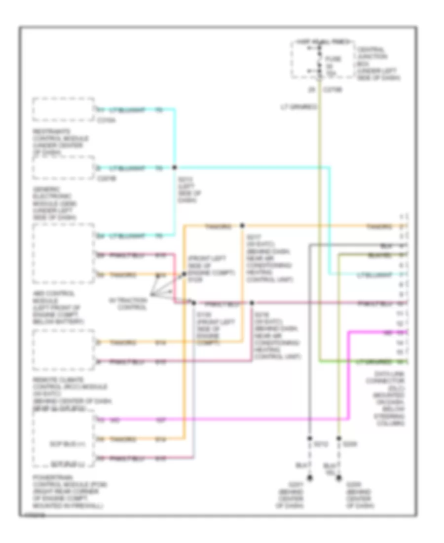 Computer Data Lines Wiring Diagram for Mercury Sable GS 2003