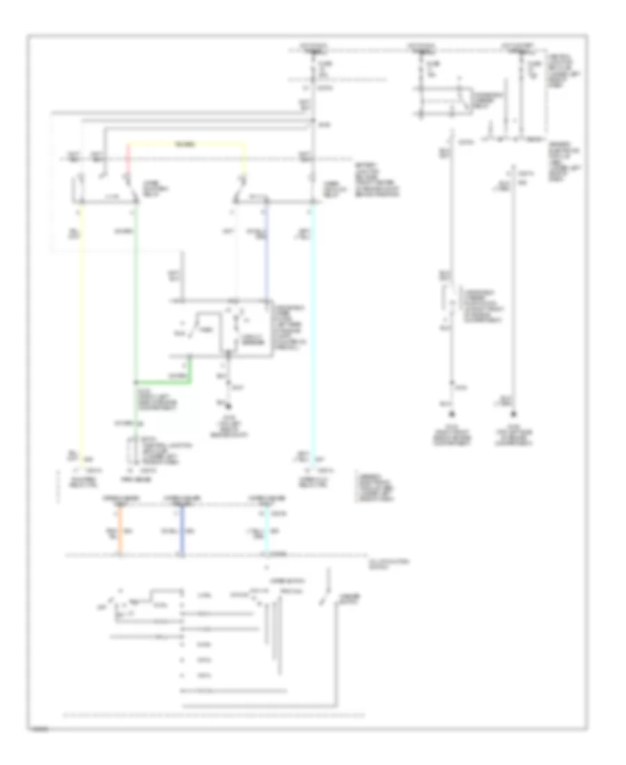Электросхема переднего дворника стеклоочистителя и омывателя для Mercury Sable GS 2003