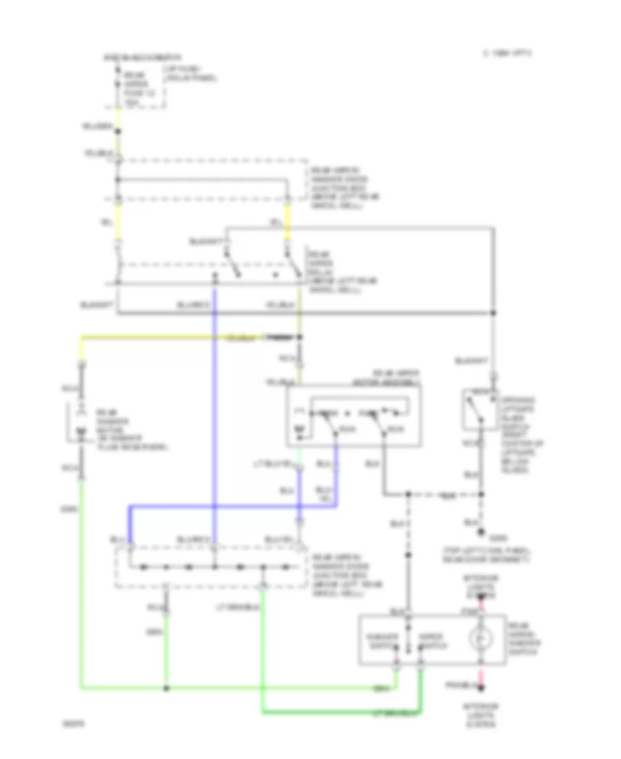 Электросхема заднего стеклоочистителя дворника и омывателя, С Подвижное Стекло Двери багажника для Mercury Villager Nautica 1994
