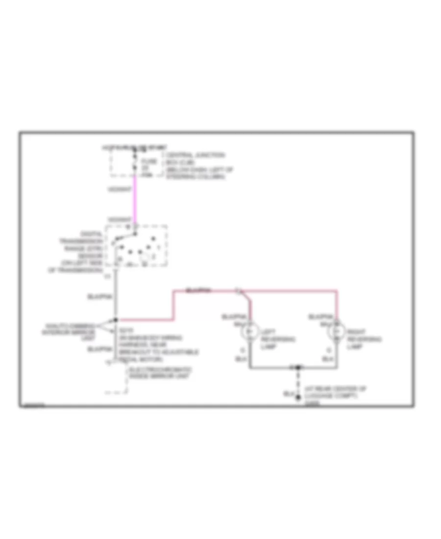 Back-up Lamps Wiring Diagram for Mercury Grand Marquis GS 2005