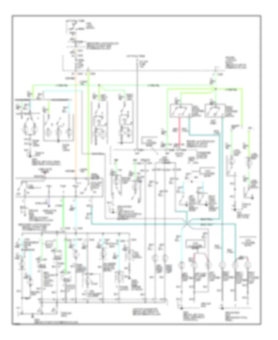 Interior Light Wiring Diagram, without RemoteKeyless Entry for Mercury Cougar XR7 1995