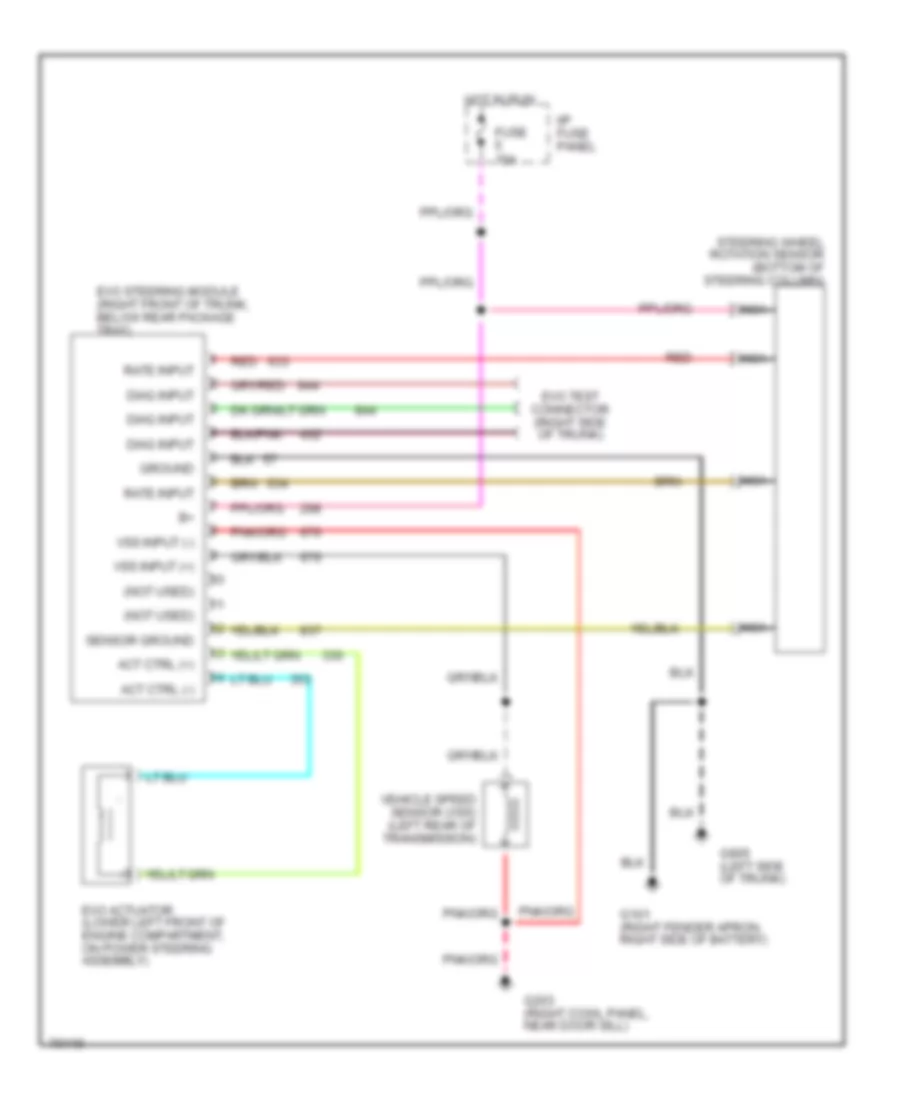 Electronic Power Steering Wiring Diagram, without Air Suspension for Mercury Grand Marquis GS 1995