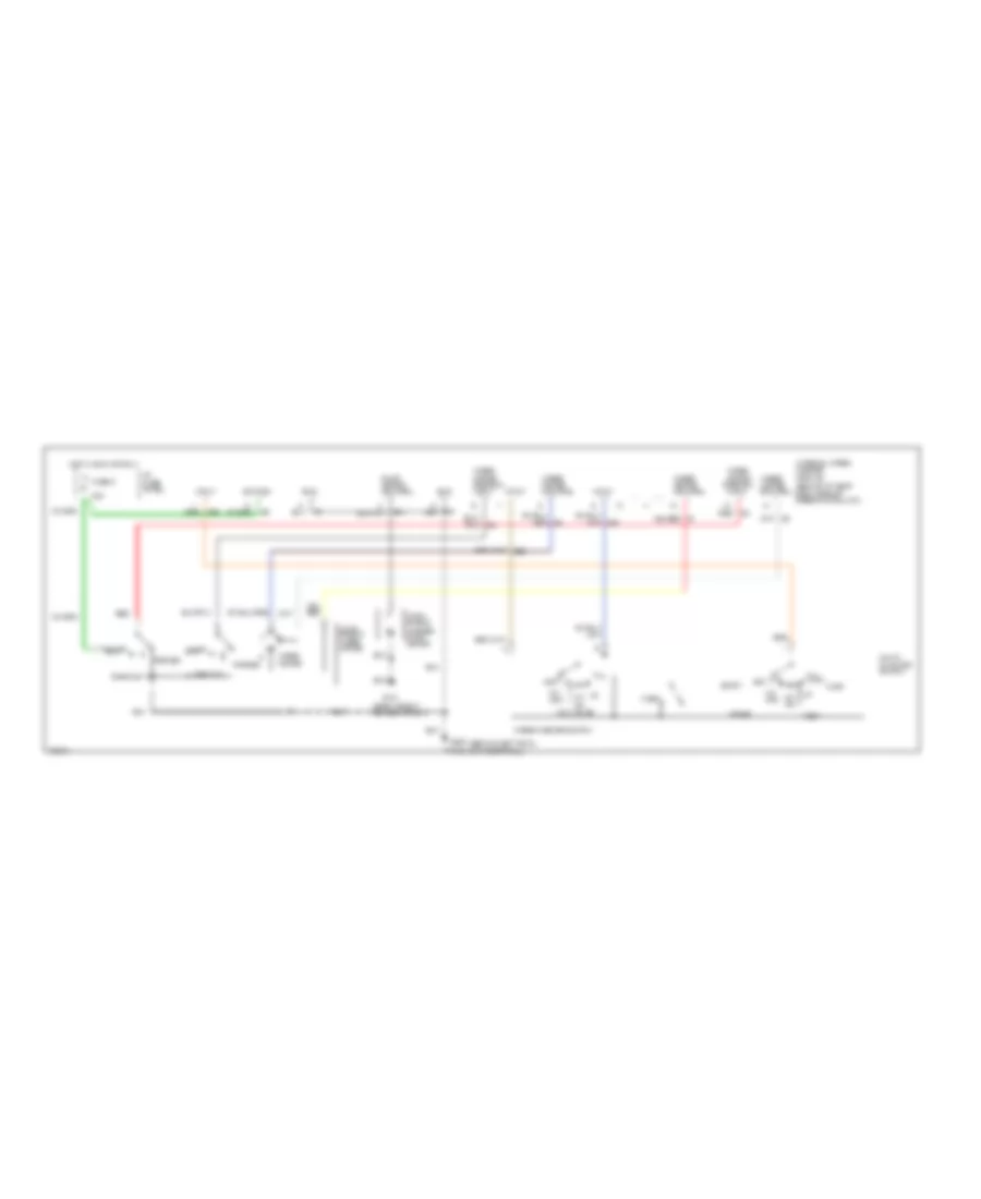 Электросхема стеклоочистителя, дворников и омывателя для Mercury Grand Marquis GS 1995