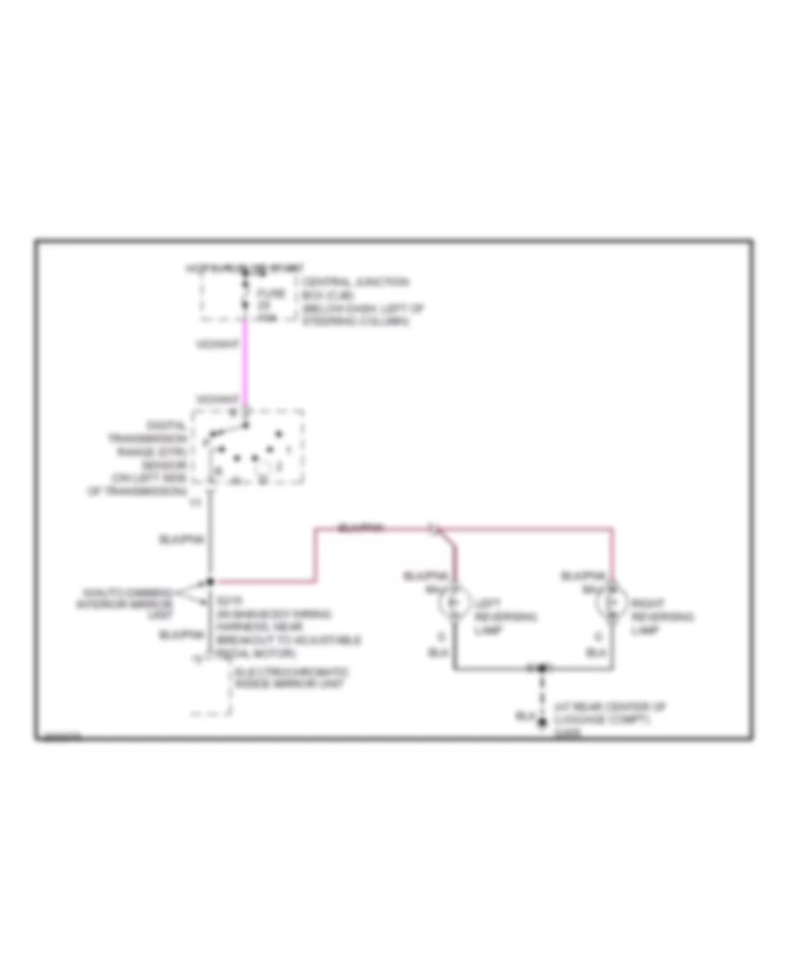 Back-up Lamps Wiring Diagram for Mercury Grand Marquis LSE 2005