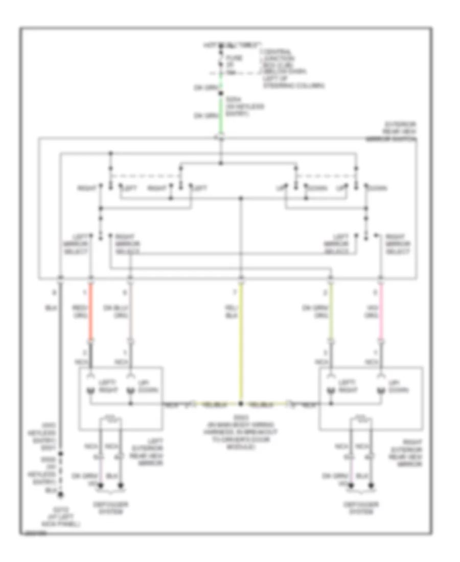 Power Mirrors Wiring Diagram for Mercury Grand Marquis LSE 2005