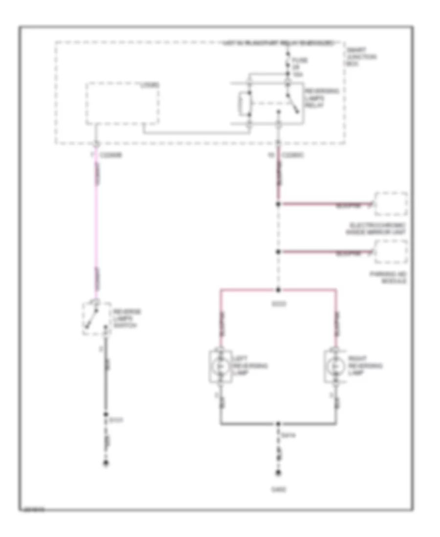 Back-up Lamps Wiring Diagram, MT for Mercury Mariner 2005