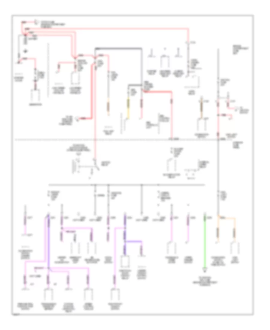 Power Distribution Wiring Diagram 1 of 3 for Mercury Mystique GS 1995