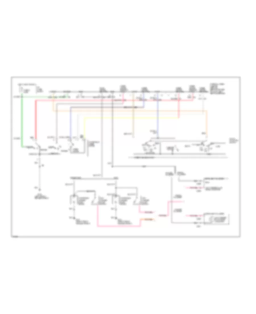 Электросхема передних стеклоочистителей дворников и омывателя лобового стекла для Mercury Sable GS 1995