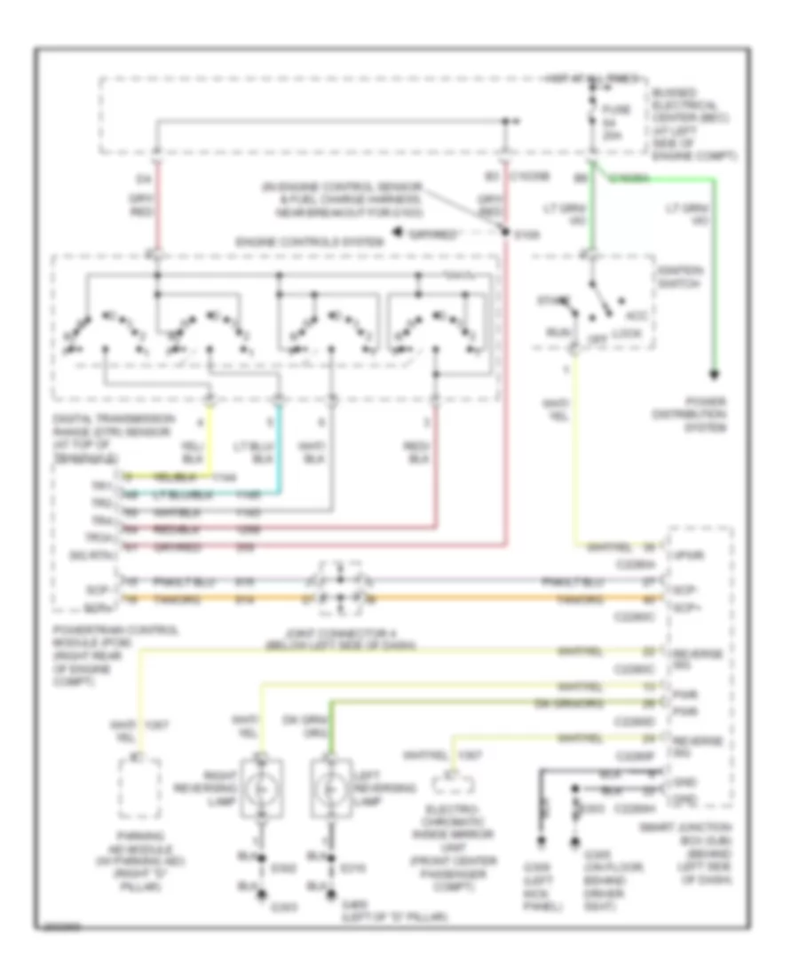 Back up Lamps Wiring Diagram for Mercury Monterey 2005