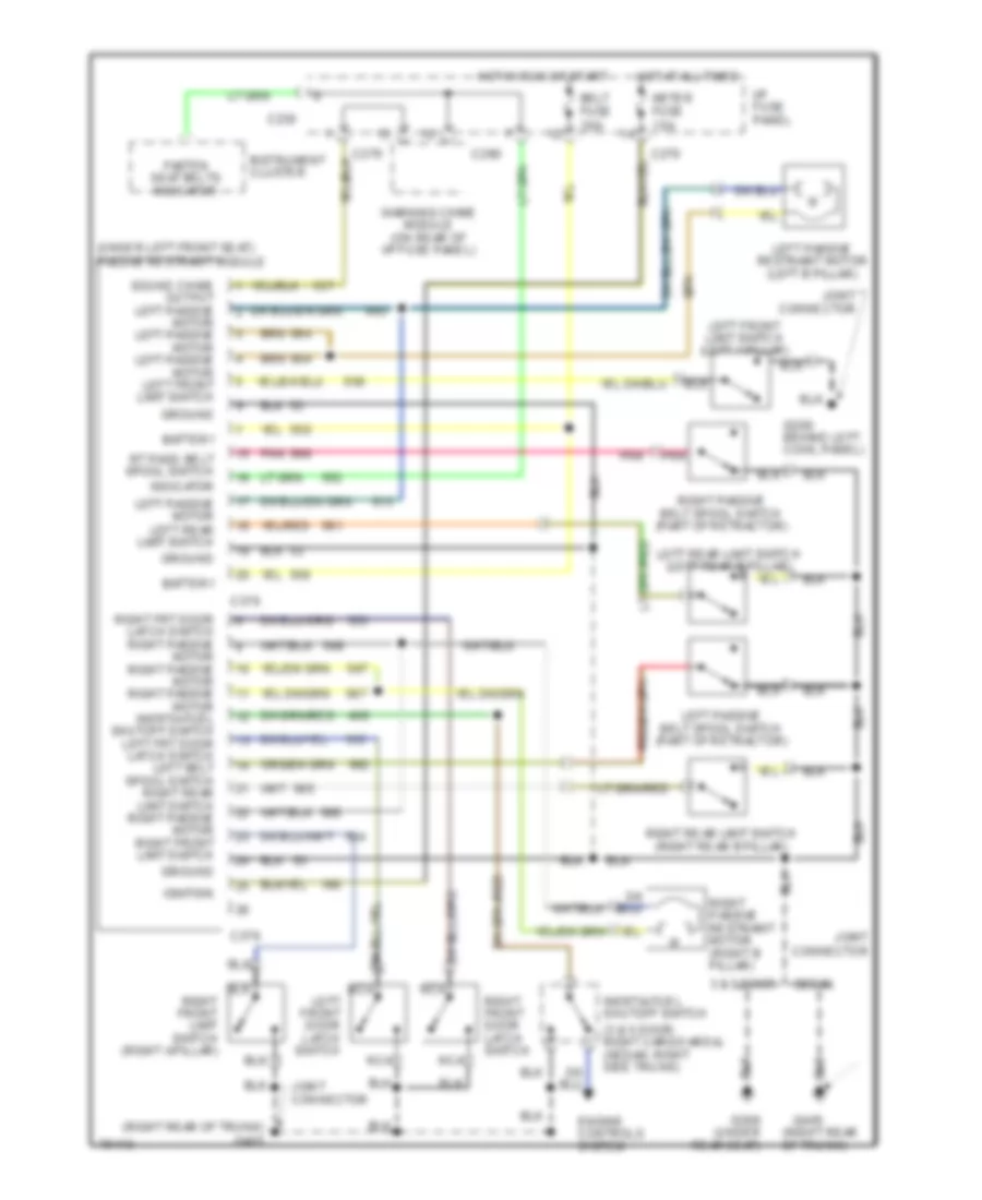 Passive Restraint Wiring Diagram for Mercury Tracer LTS 1995