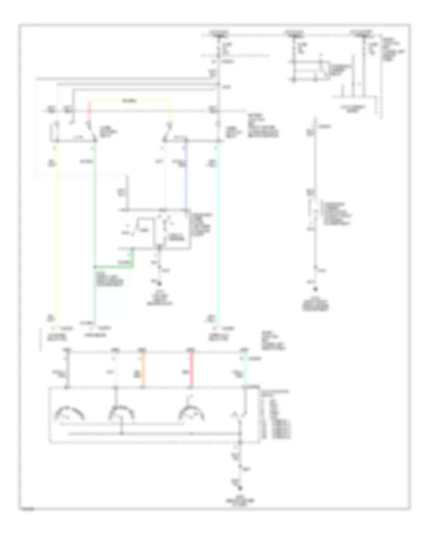Электросхема передних стеклоочистителей дворников и омывателя лобового стекла для Mercury Sable LS 2005