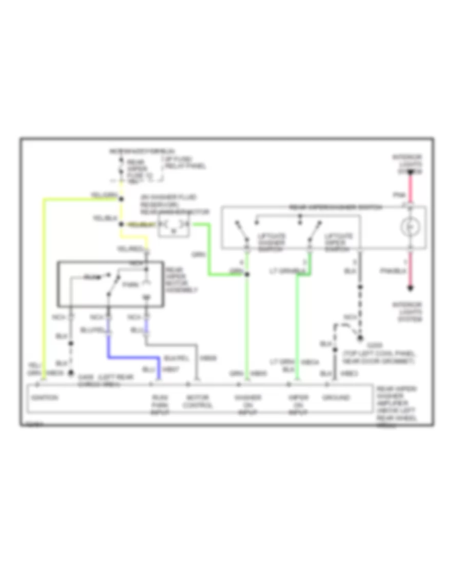 Rear Wiper Washer Wiring Diagram without Moveable Liftgate Glass for Mercury Villager Nautica 1995