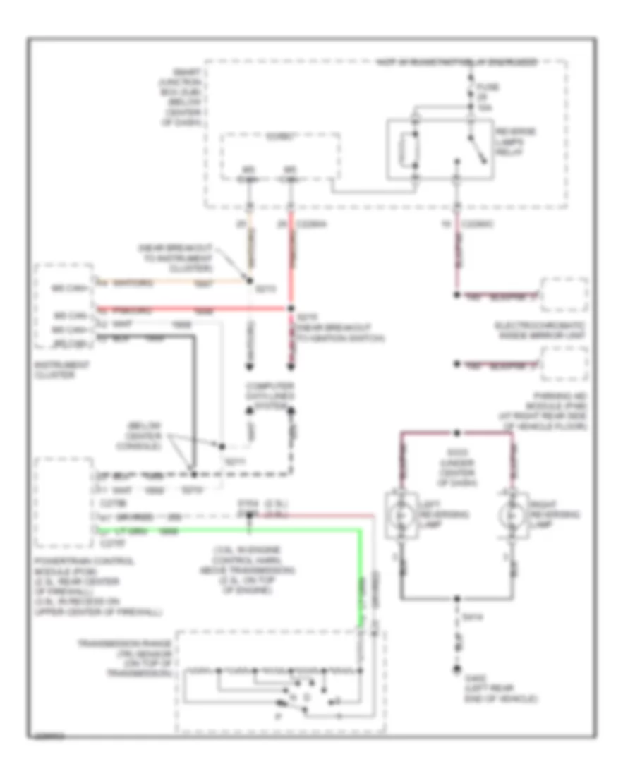 Back up Lamps Wiring Diagram A T Except Hybrid for Mercury Mariner 2006