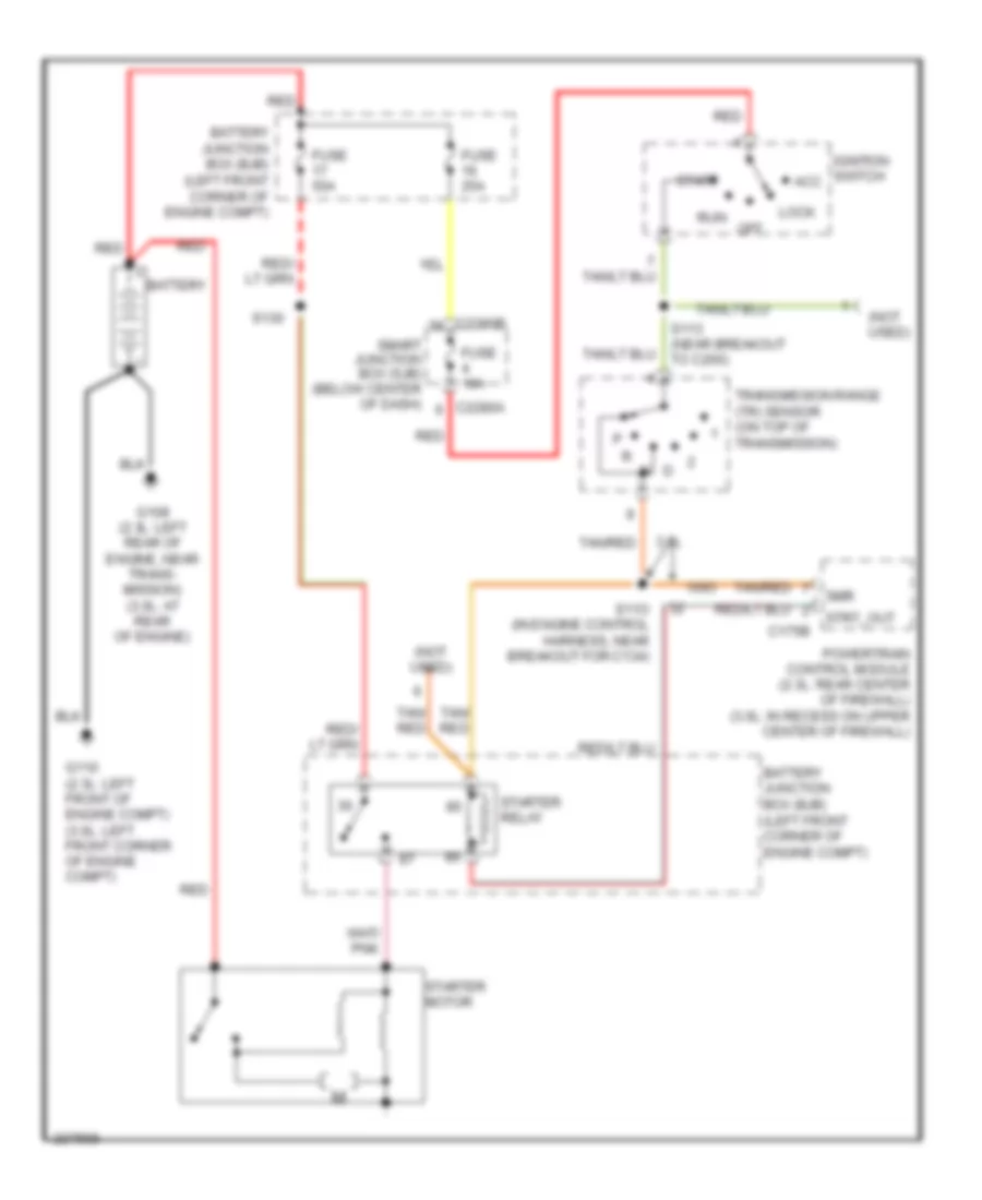 Starting Wiring Diagram, AT Except Hybrid for Mercury Mariner Hybrid 2006