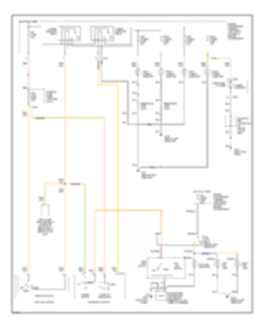 Headlight Wiring Diagram, without DRL for Mercury Mystique GS 1996