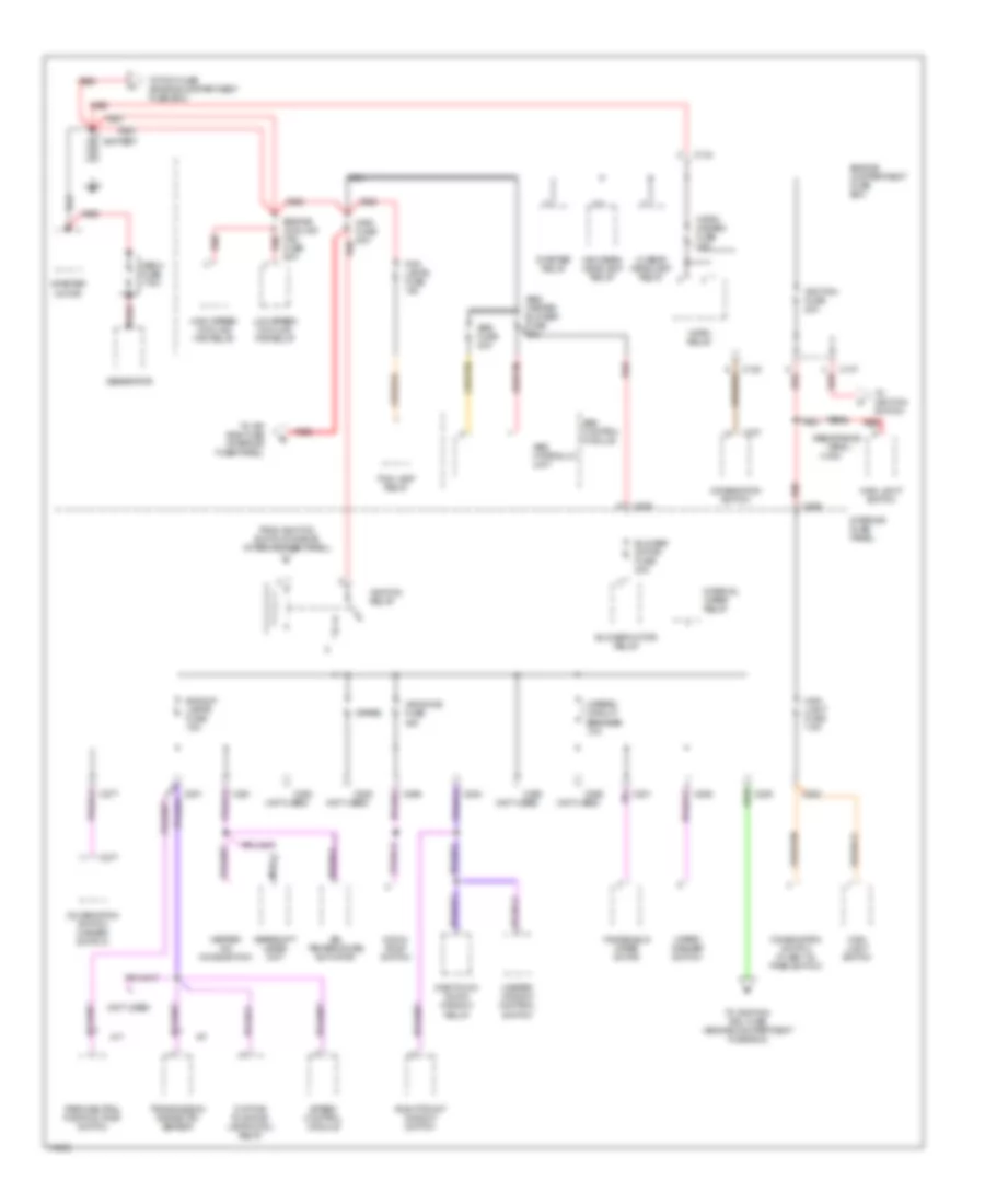 Power Distribution Wiring Diagram 1 of 3 for Mercury Mystique GS 1996
