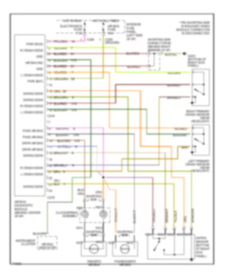 Supplemental Restraint Wiring Diagram for Mercury Mystique GS 1996