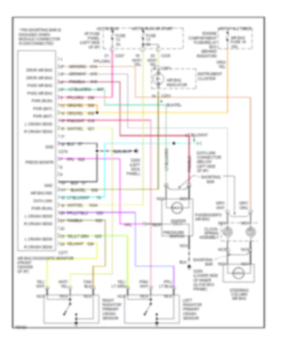 Supplemental Restraint Wiring Diagram for Mercury Sable G 1996