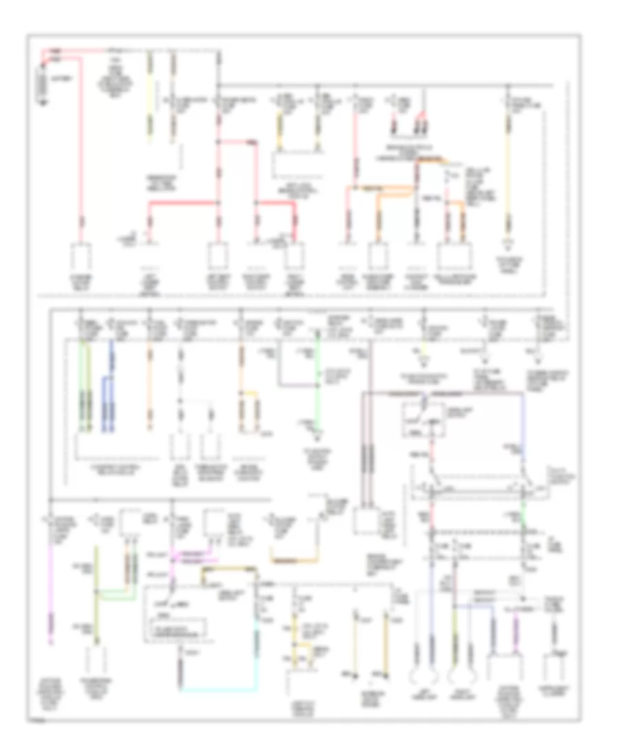 Power Distribution Wiring Diagram 1 of 3 for Mercury Sable GS 1996