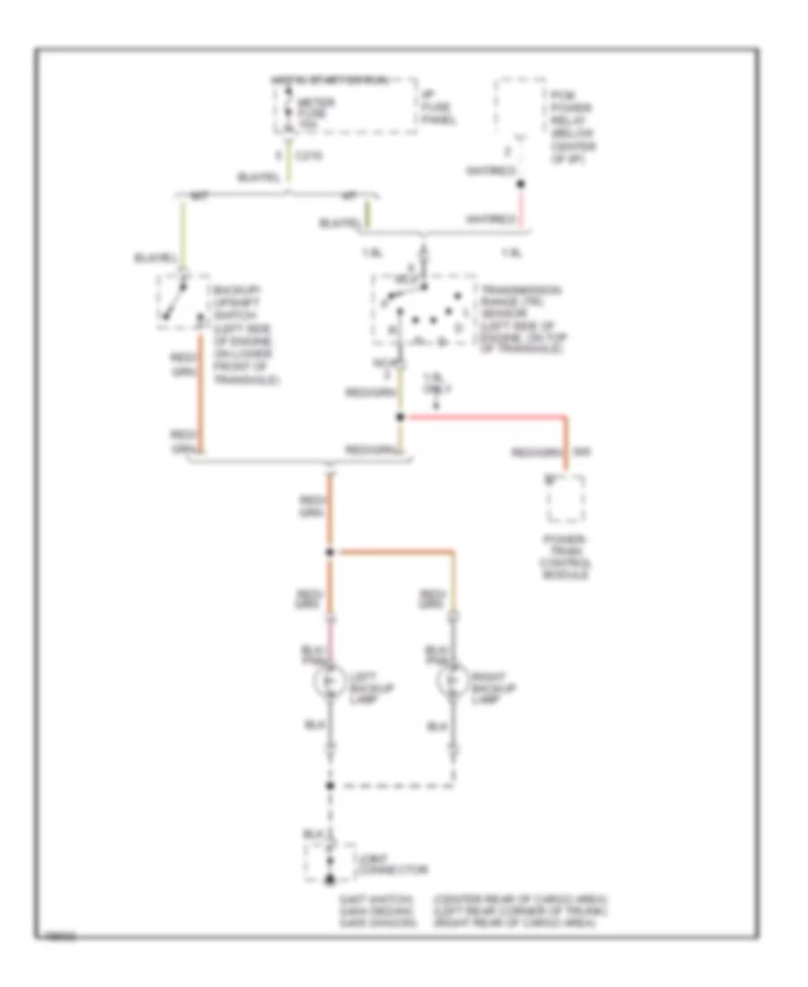 Back up Lamps Wiring Diagram for Mercury Tracer 1996