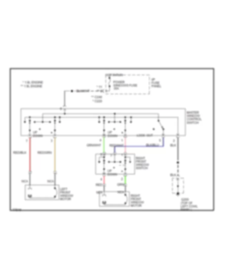 Power Window Wiring Diagram Hatchback for Mercury Tracer 1996