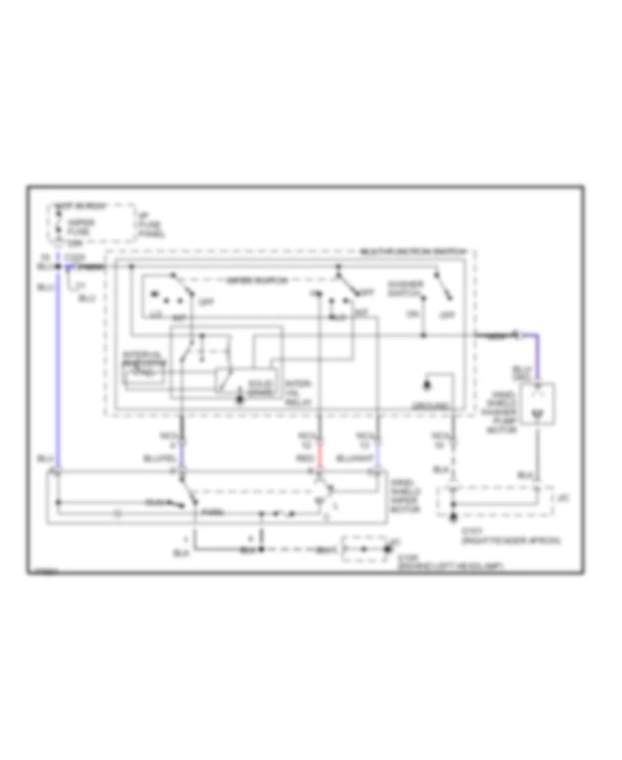 Front Washer Wiper Wiring Diagram for Mercury Tracer 1996