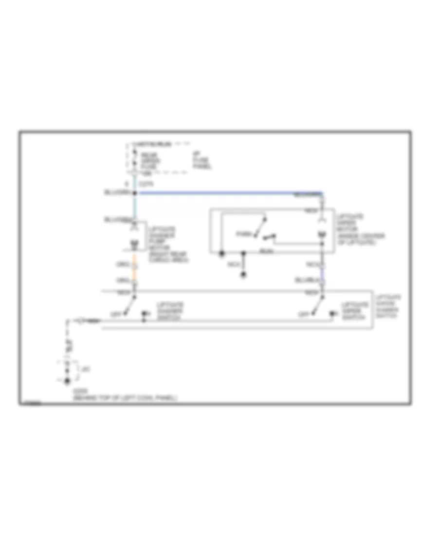 Rear Wiper Washer Wiring Diagram for Mercury Tracer 1996