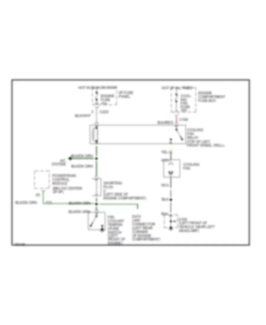 1.8L, Cooling Fan Wiring Diagram, MT for Mercury Tracer LTS 1996