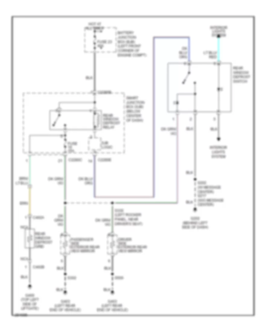 Defoggers Wiring Diagram Except Hybrid for Mercury Mariner 2007