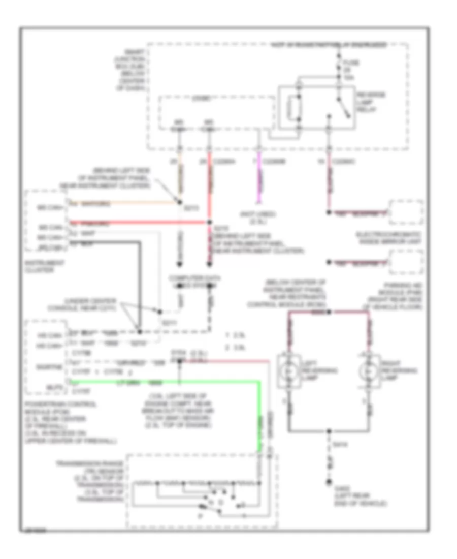 Back up Lamps Wiring Diagram A T Except Hybrid for Mercury Mariner 2007