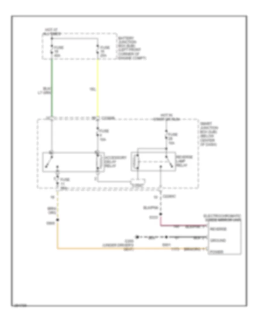 Electrochromic Mirror Wiring Diagram Except Hybrid for Mercury Mariner 2007