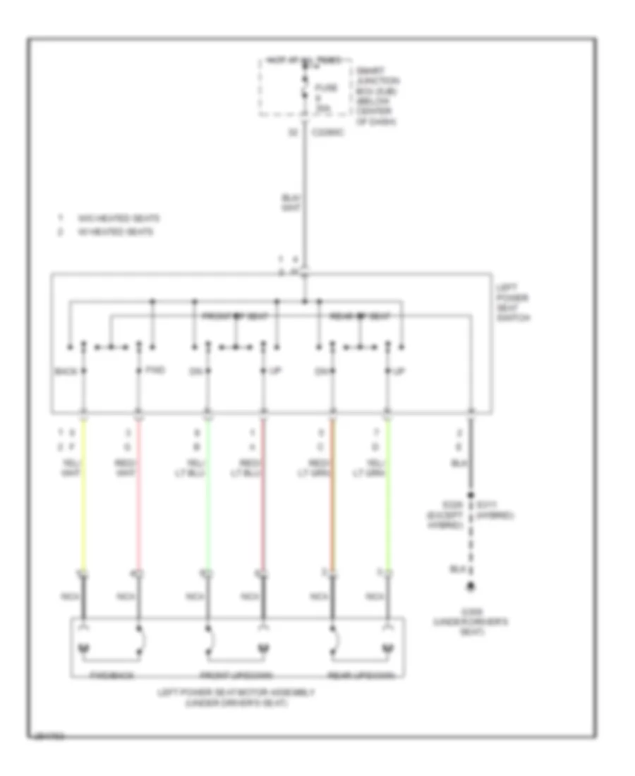 Driver Power Seat Wiring Diagram for Mercury Mariner 2007