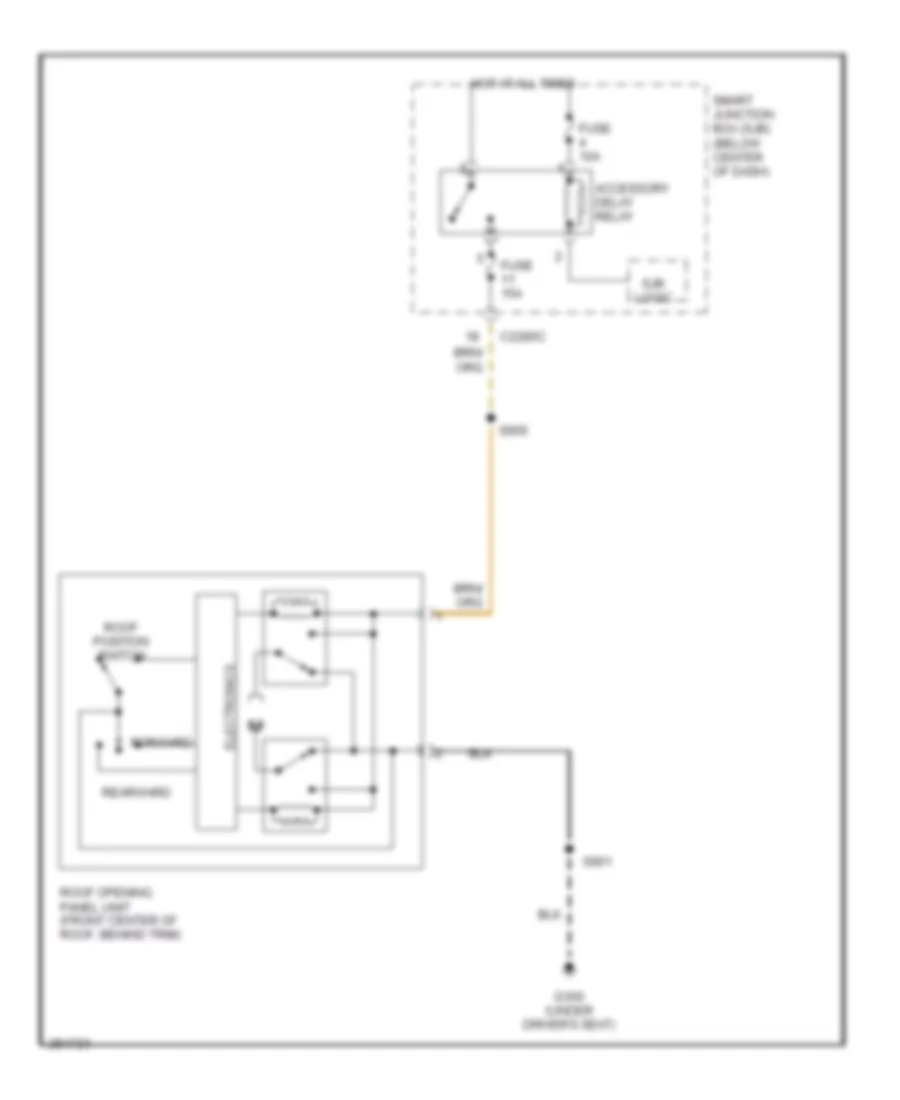 Power TopSunroof Wiring Diagram for Mercury Mariner 2007