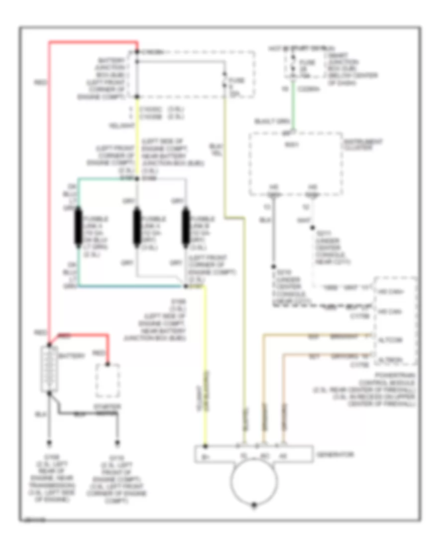 Charging Wiring Diagram Except Hybrid for Mercury Mariner 2007