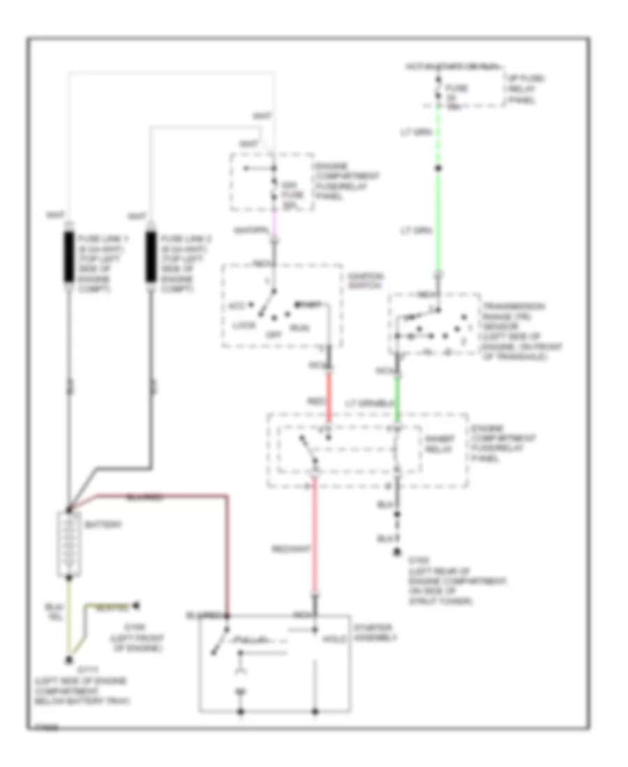 Starting Wiring Diagram, without Anti-theft for Mercury Villager GS 1996