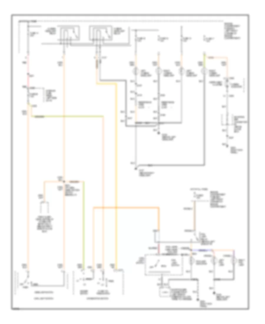 Headlight Wiring Diagram, without DRL for Mercury Mystique 1997