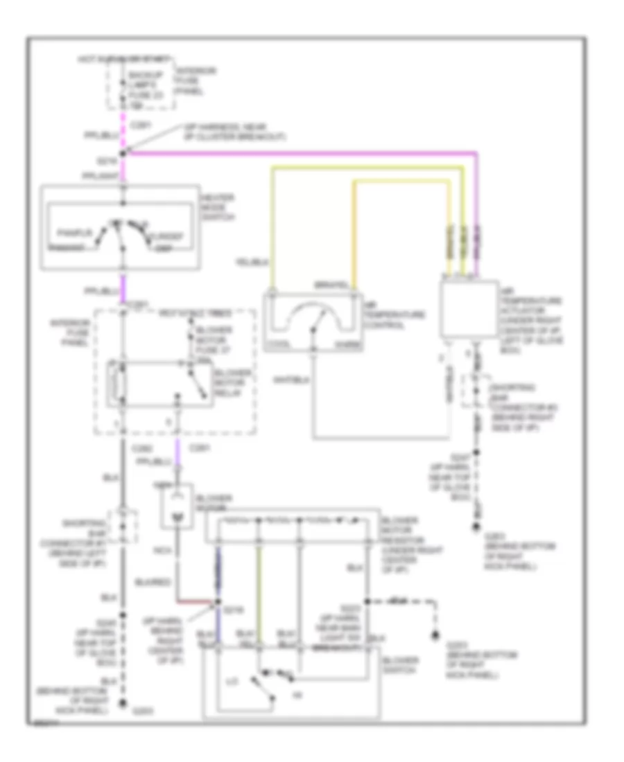 Heater Wiring Diagram for Mercury Mystique GS 1997